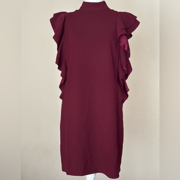 kate spade Dresses & Skirts - Kate Spade Burgundy Ruffle Mini Dress Size 2